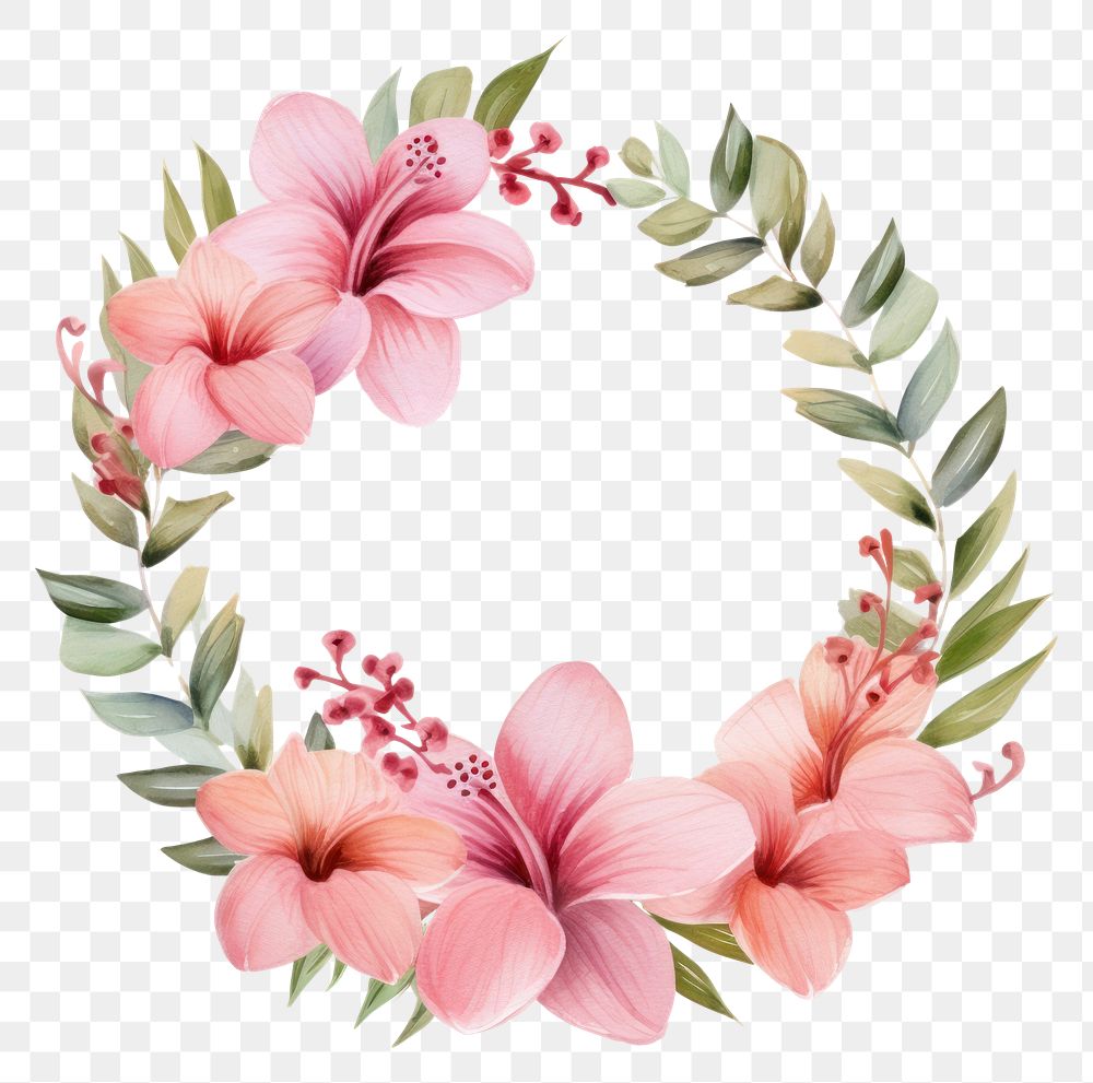 PNG Tropical flower wreath plant white background inflorescence.