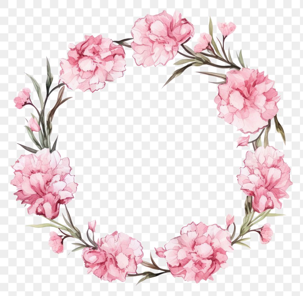 PNG Carnation wreath frame blossom flower plant.