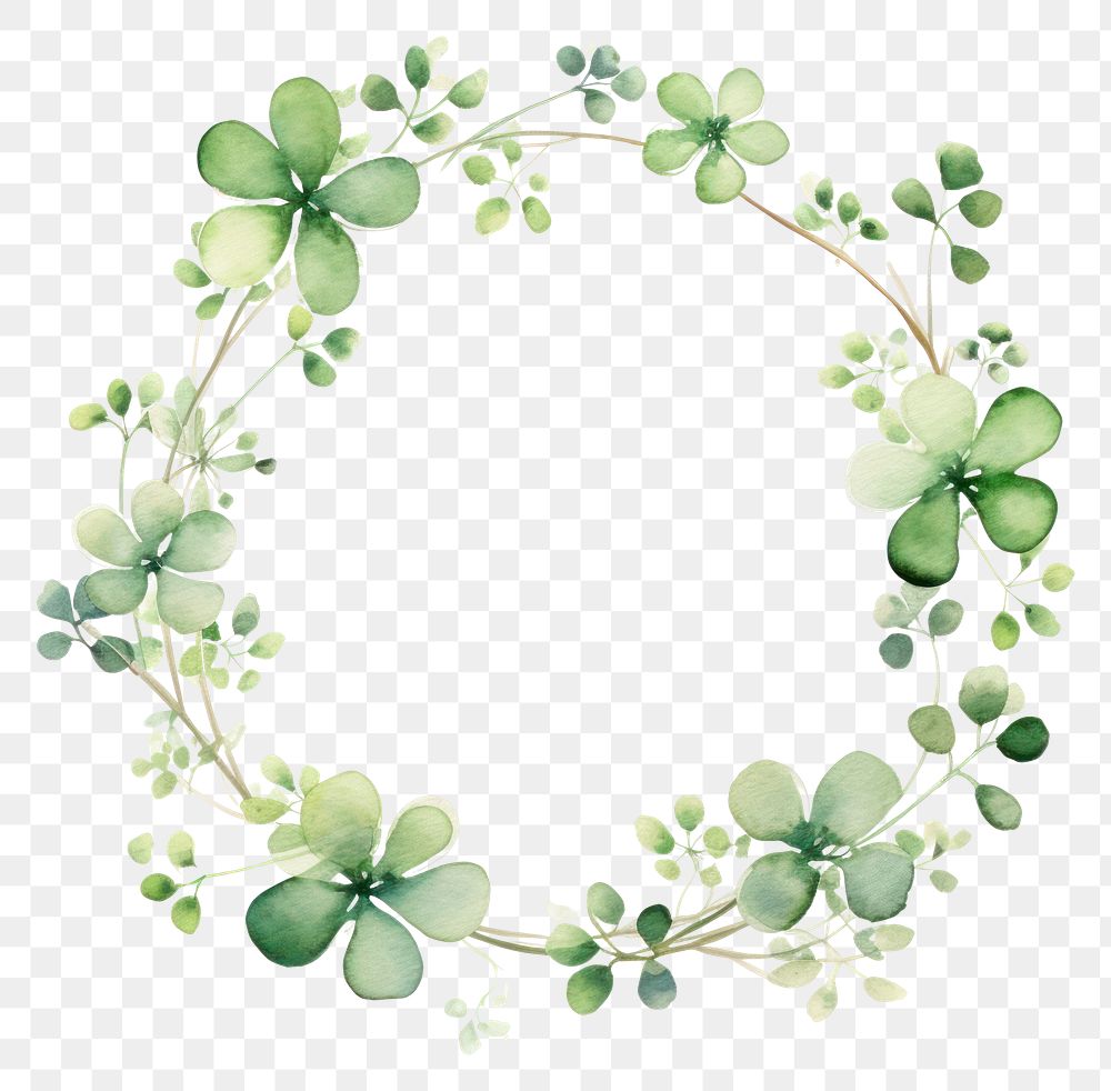 PNG Lucky clover wreath pattern plant leaf.