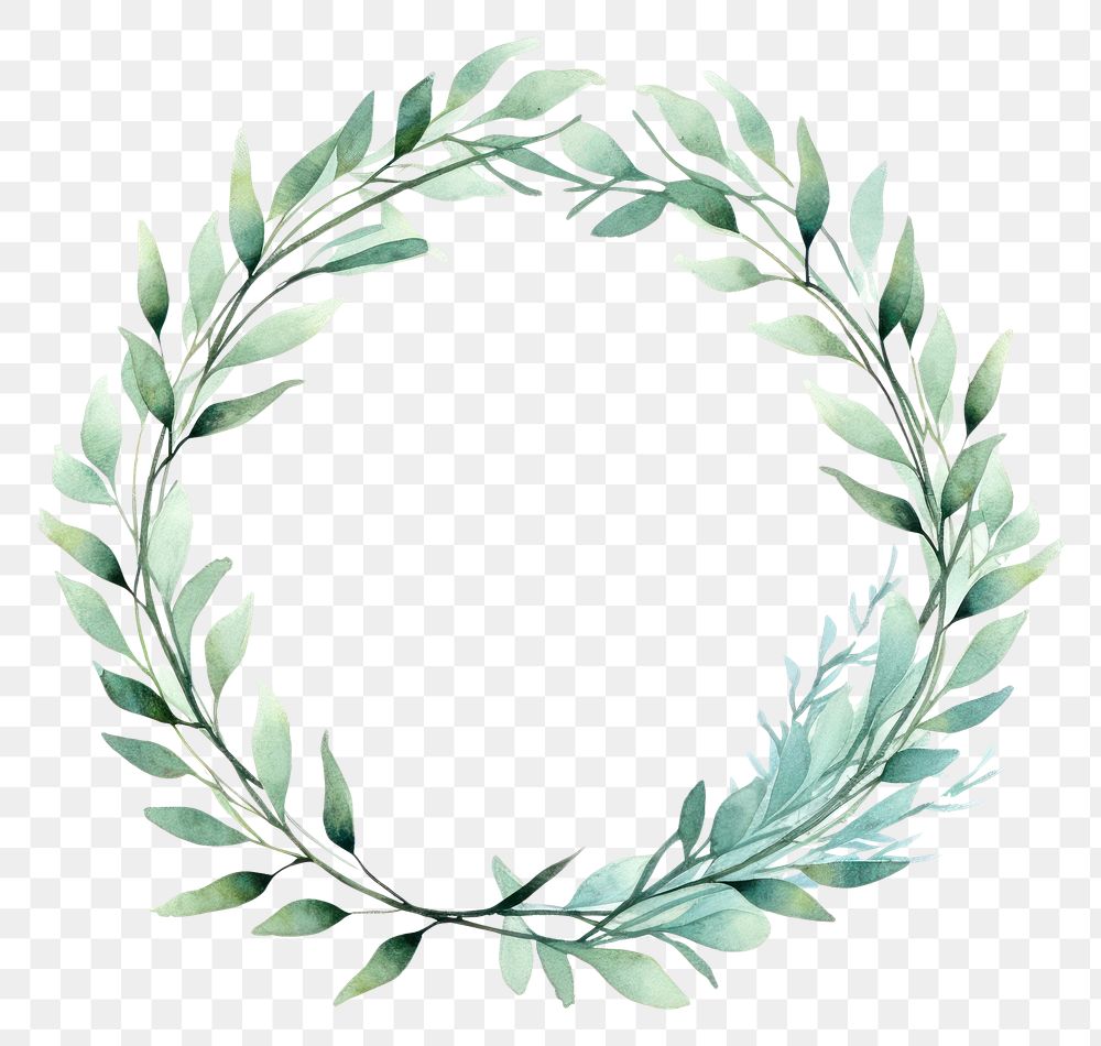 PNG Mint branches wreath plant leaf white background.