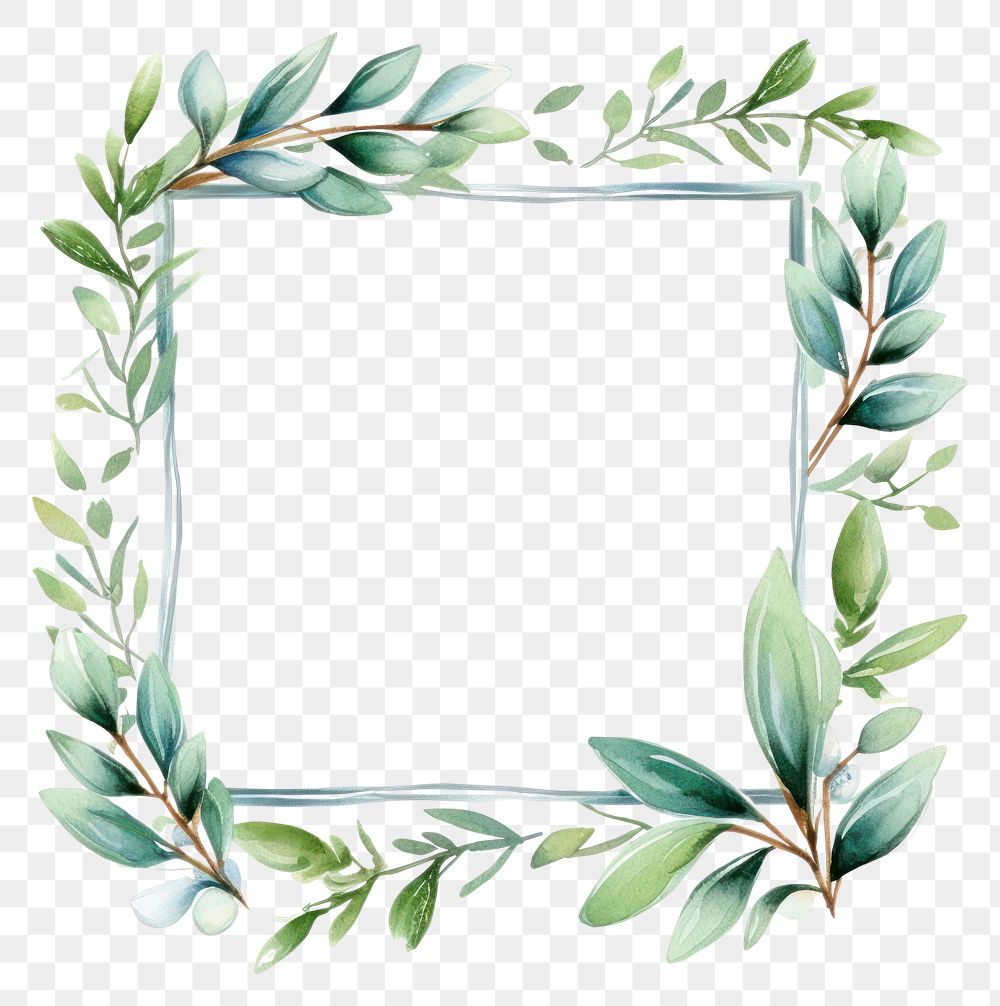 PNG Mint branches frame plant leaf white background.