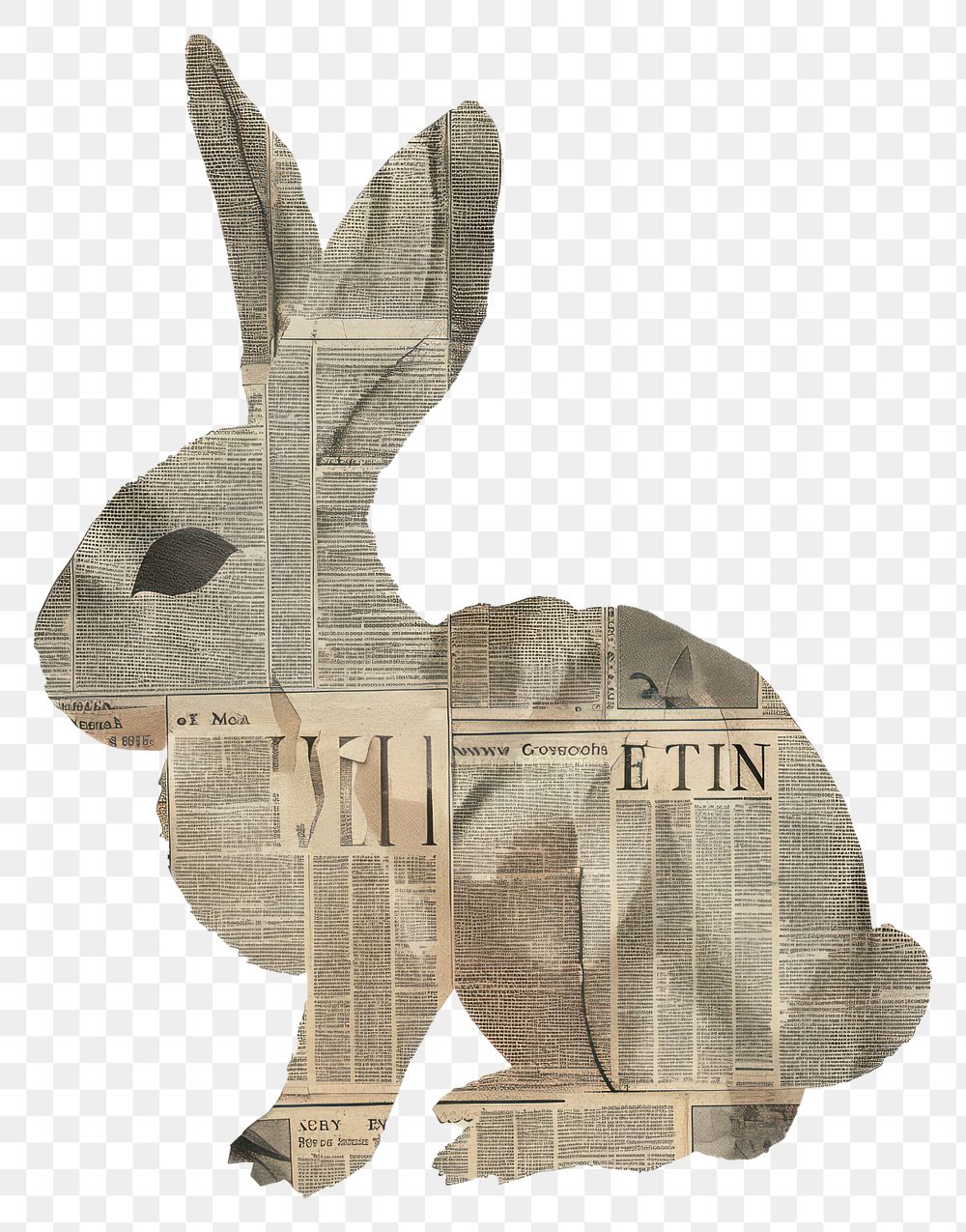 PNG Ephemera paper bunny art animal mammal