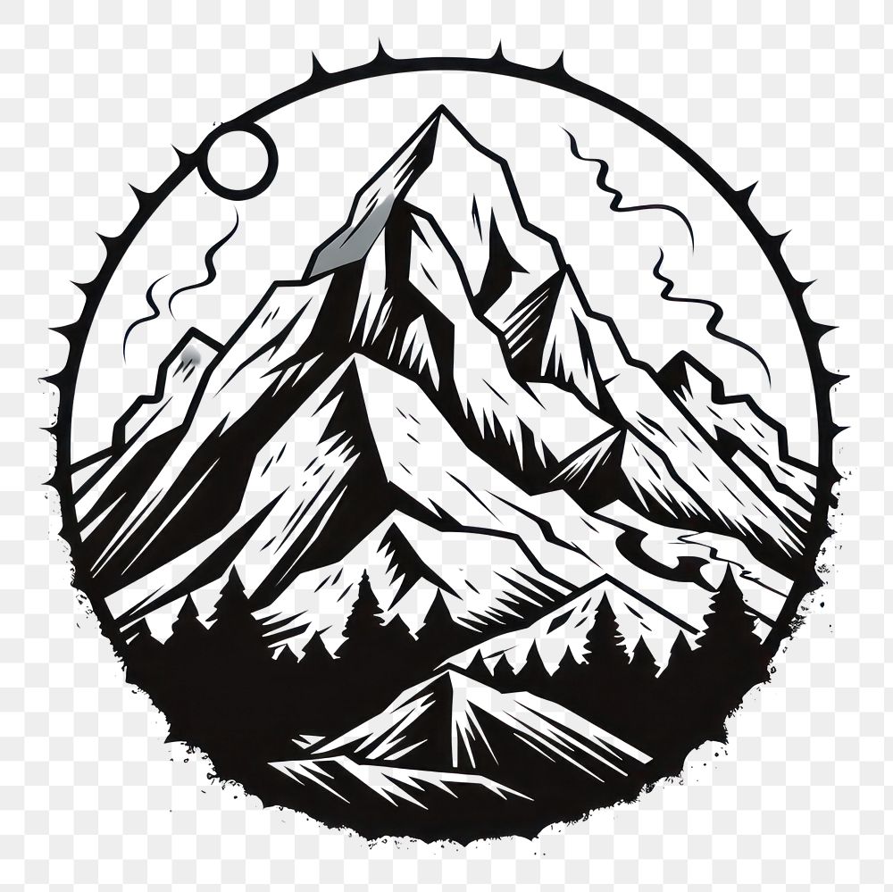 PNG Mountain logo stratovolcano tranquility.