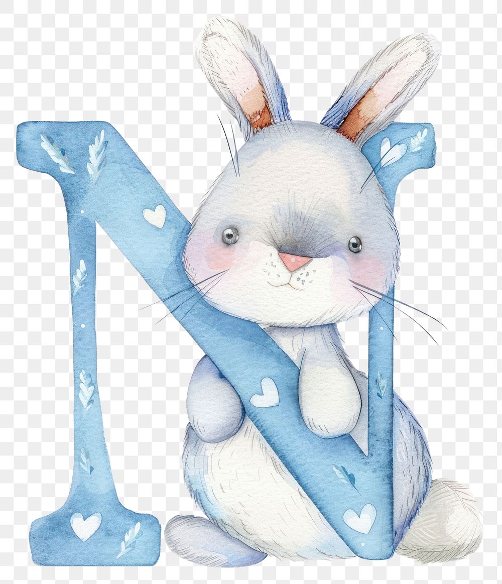 PNG Bunny alphabet N mammal easter rabbit.