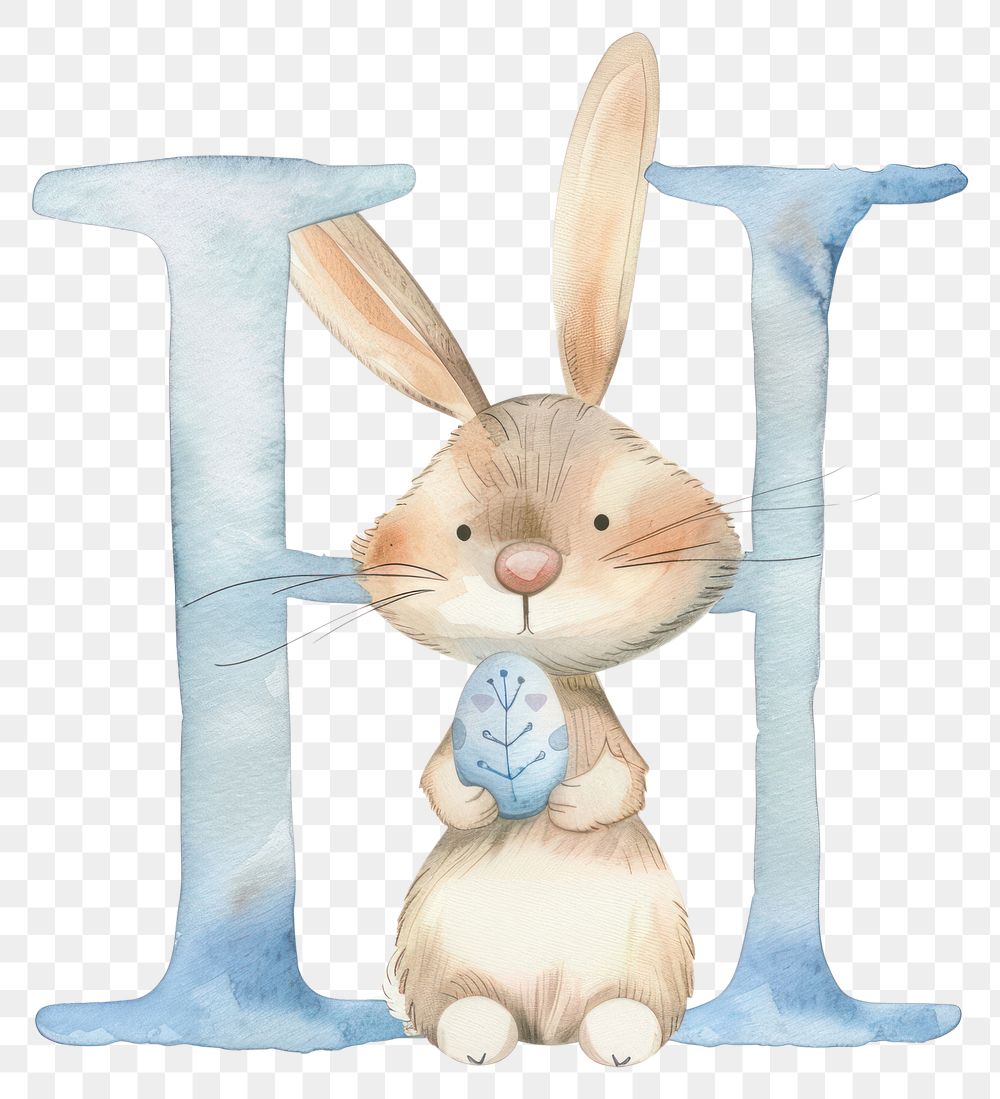 PNG Bunny alphabet H mammal easter rabbit.