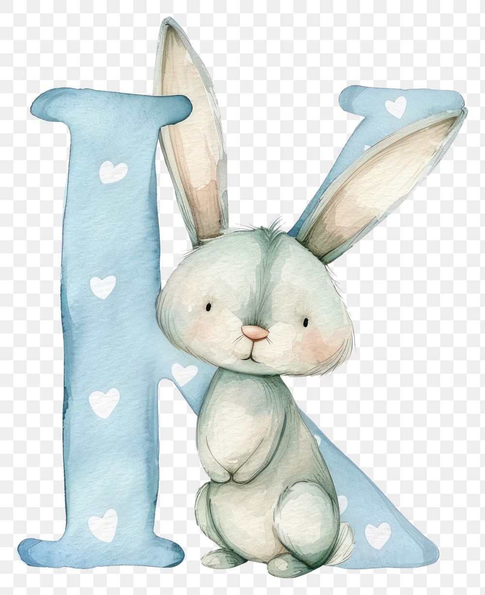 PNG Bunny alphabet K mammal easter rabbit.