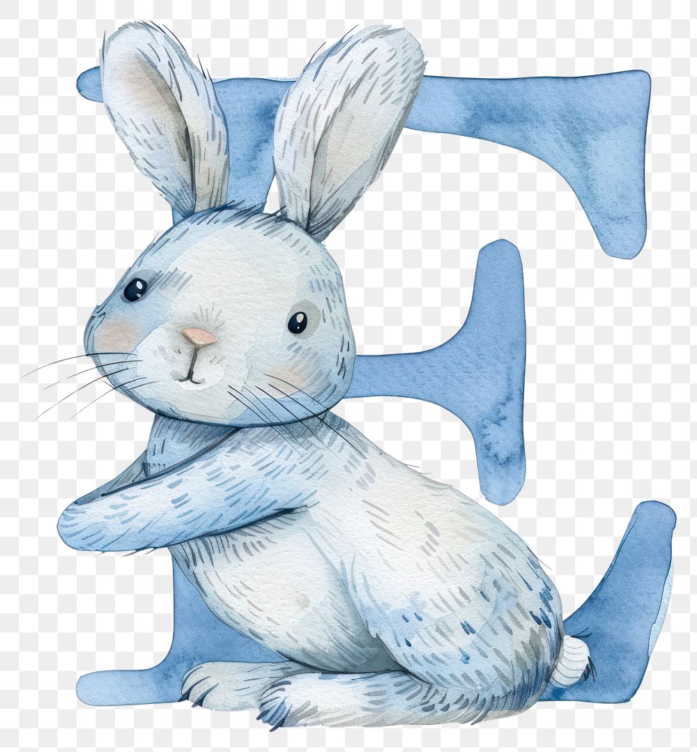 PNG Bunny alphabet E animal mammal rabbit.