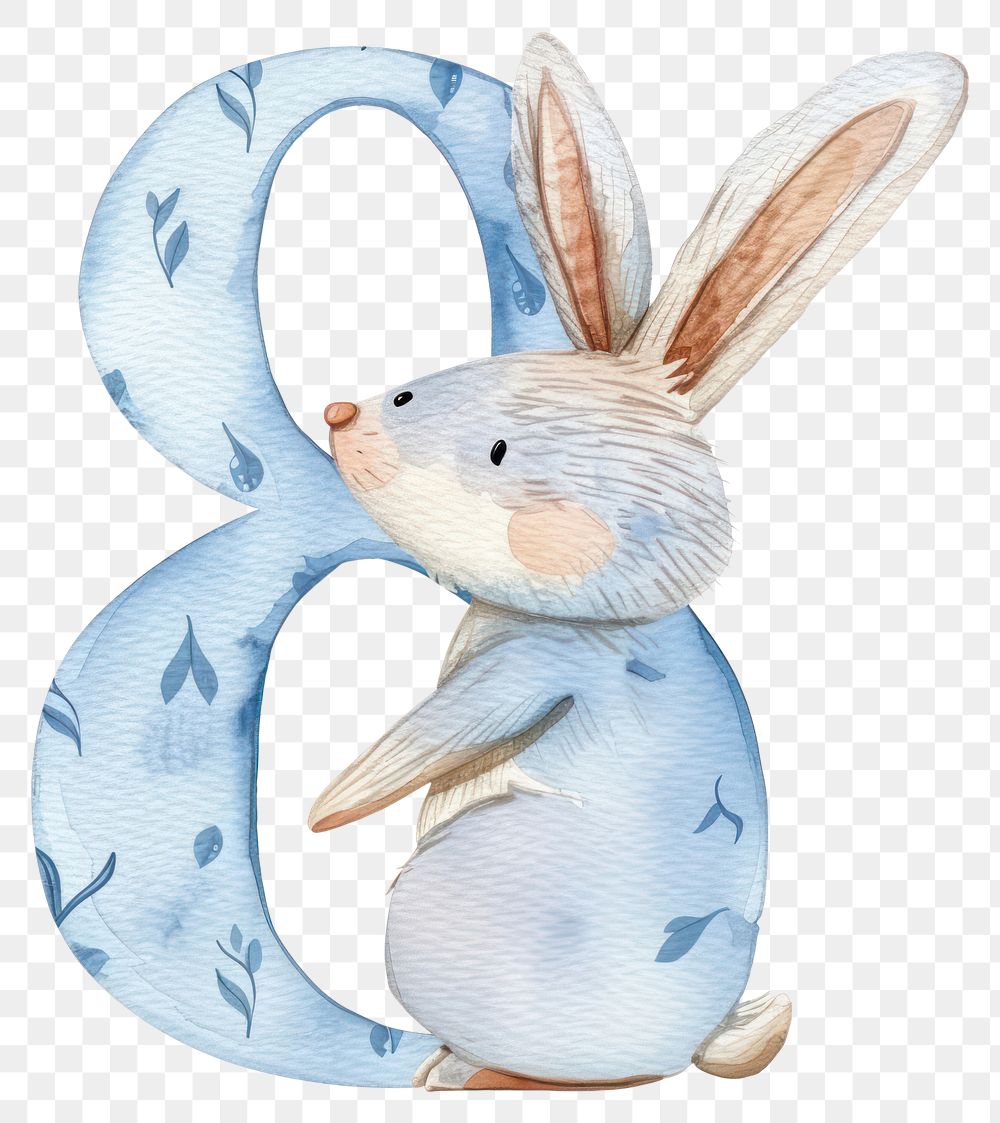PNG Bunny alphabet 8 animal mammal rabbit.
