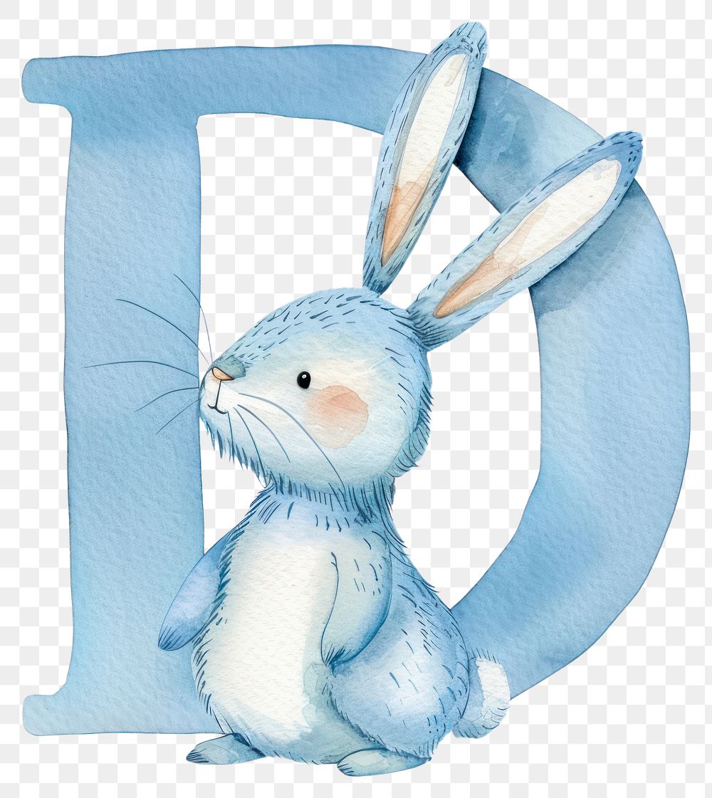 PNG Bunny alphabet D animal mammal rabbit.