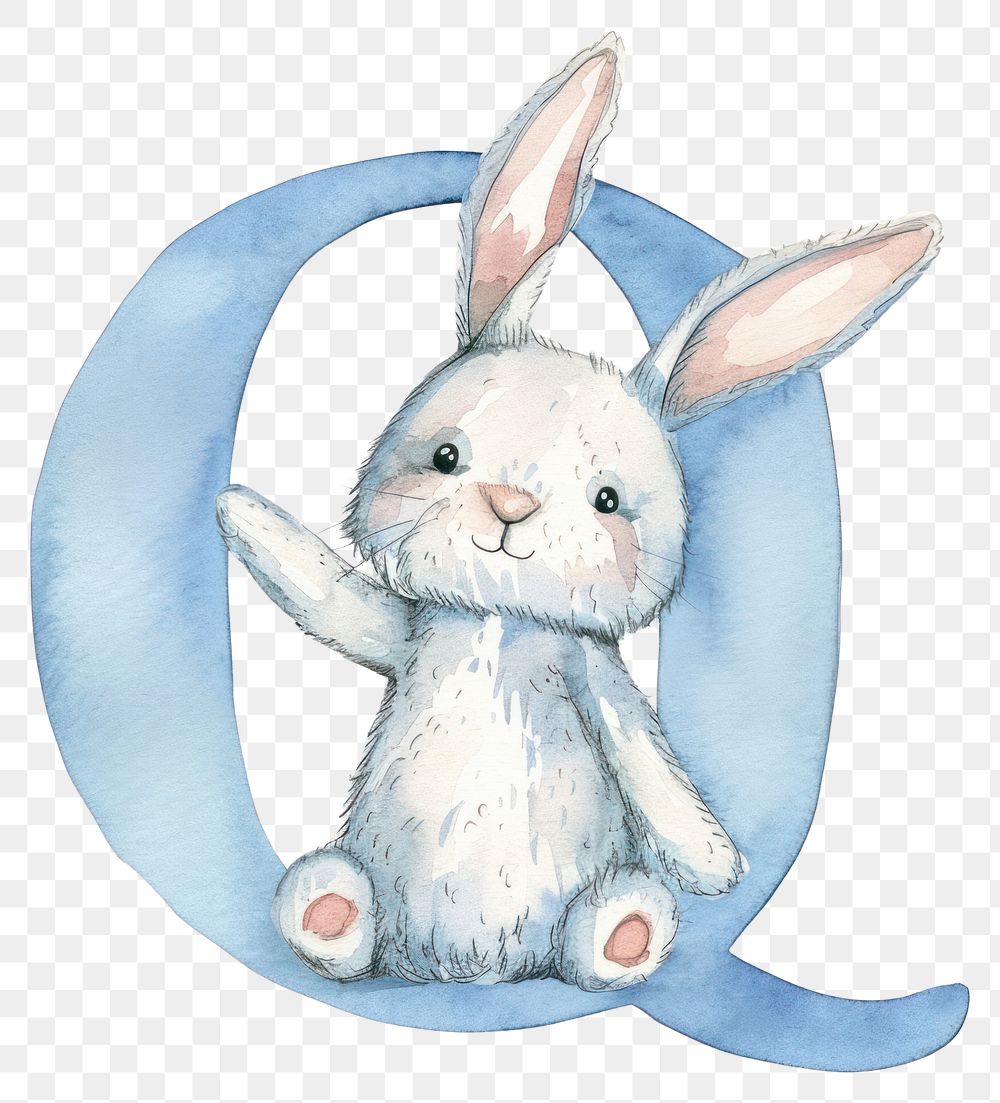 PNG Bunny alphabet Q mammal animal rabbit.