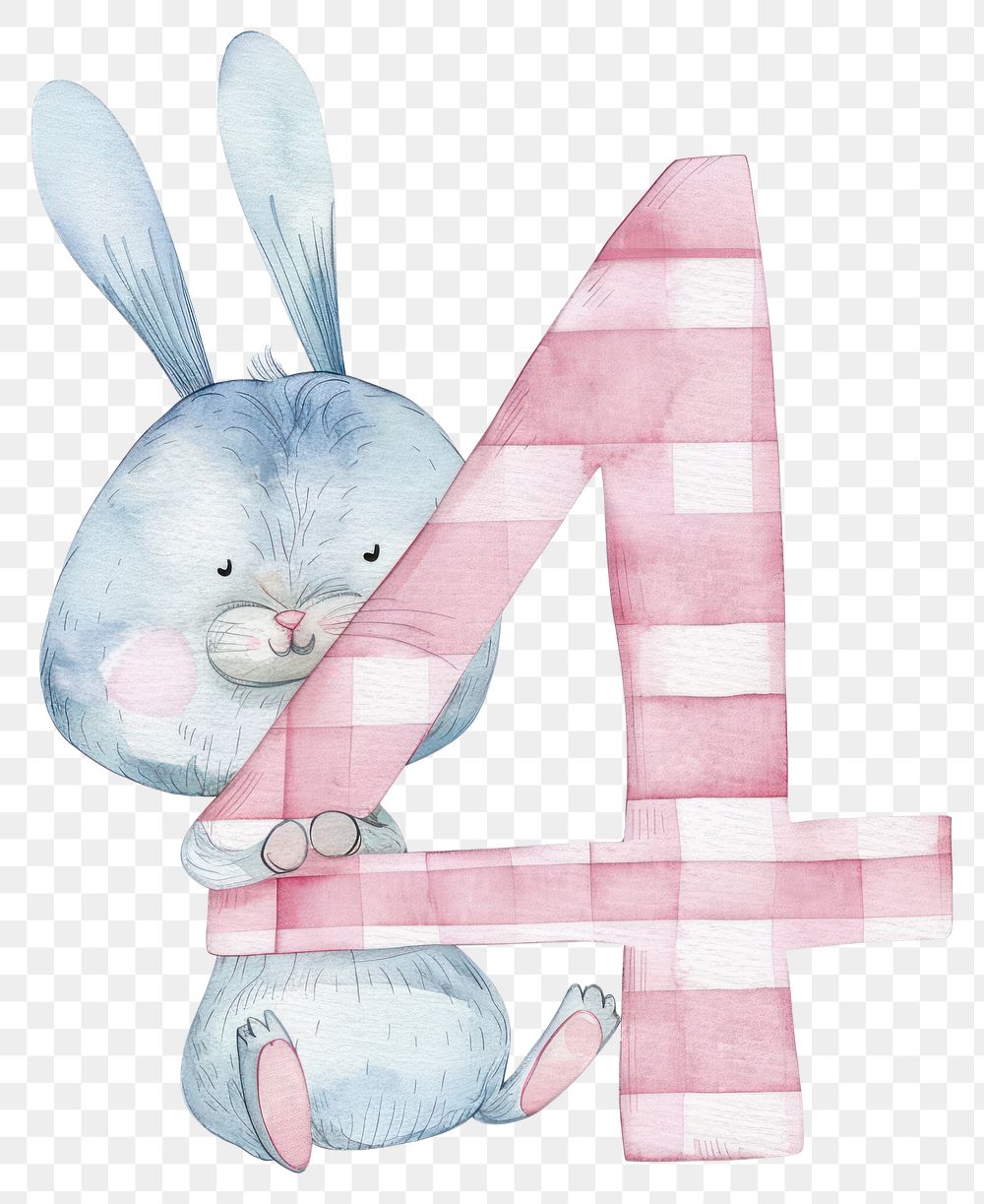 PNG Bunny alphabet 4 mammal cute pink.