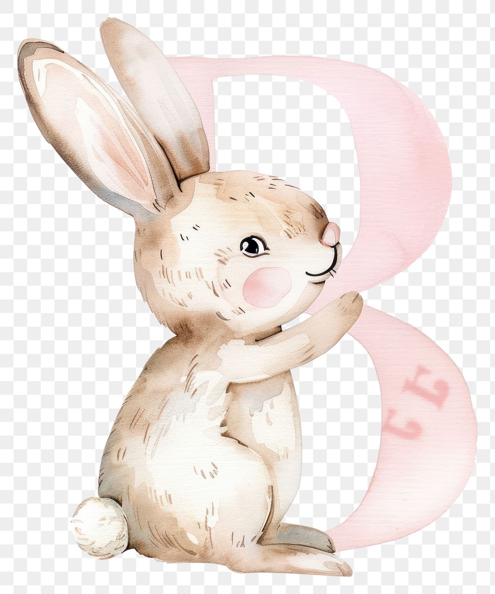PNG Bunny alphabet B rodent mammal rabbit.