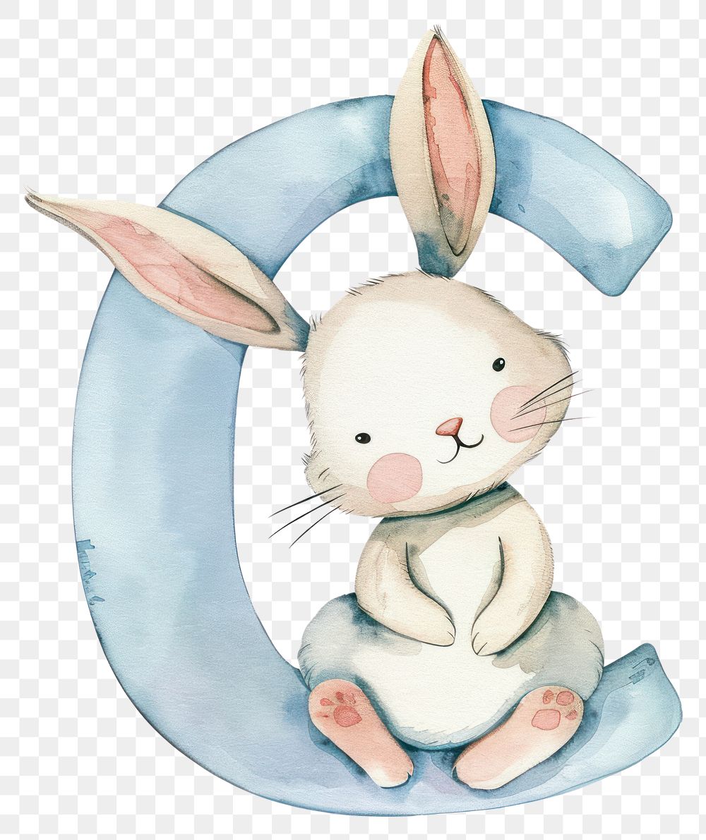 PNG Bunny alphabet C mammal rabbit cute.