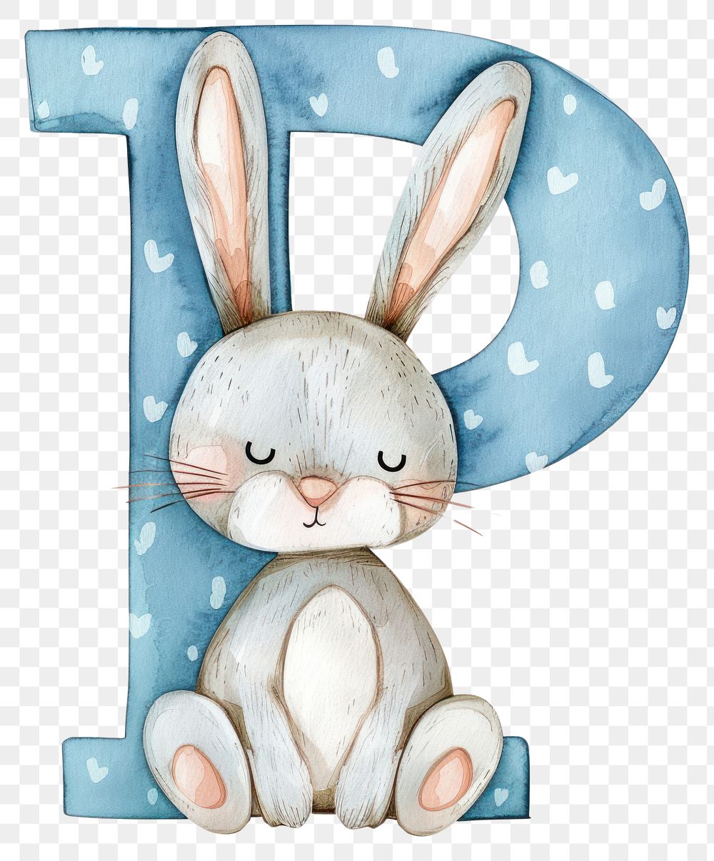 PNG Bunny alphabet P mammal easter rabbit.
