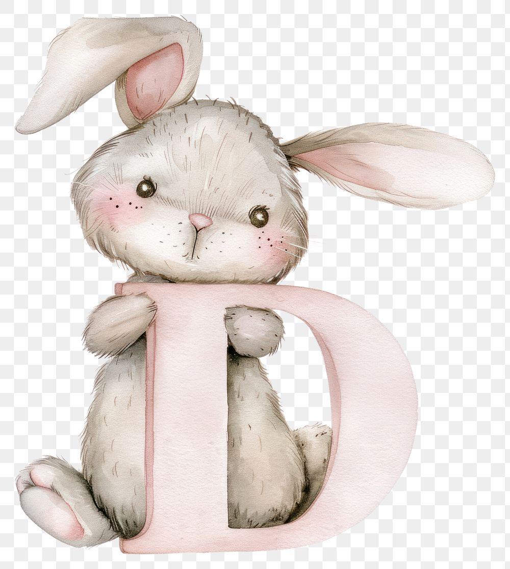 PNG Bunny alphabet D mammal animal rabbit.