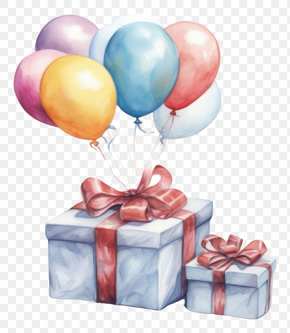 PNG Birthday gift birthday balloon paper