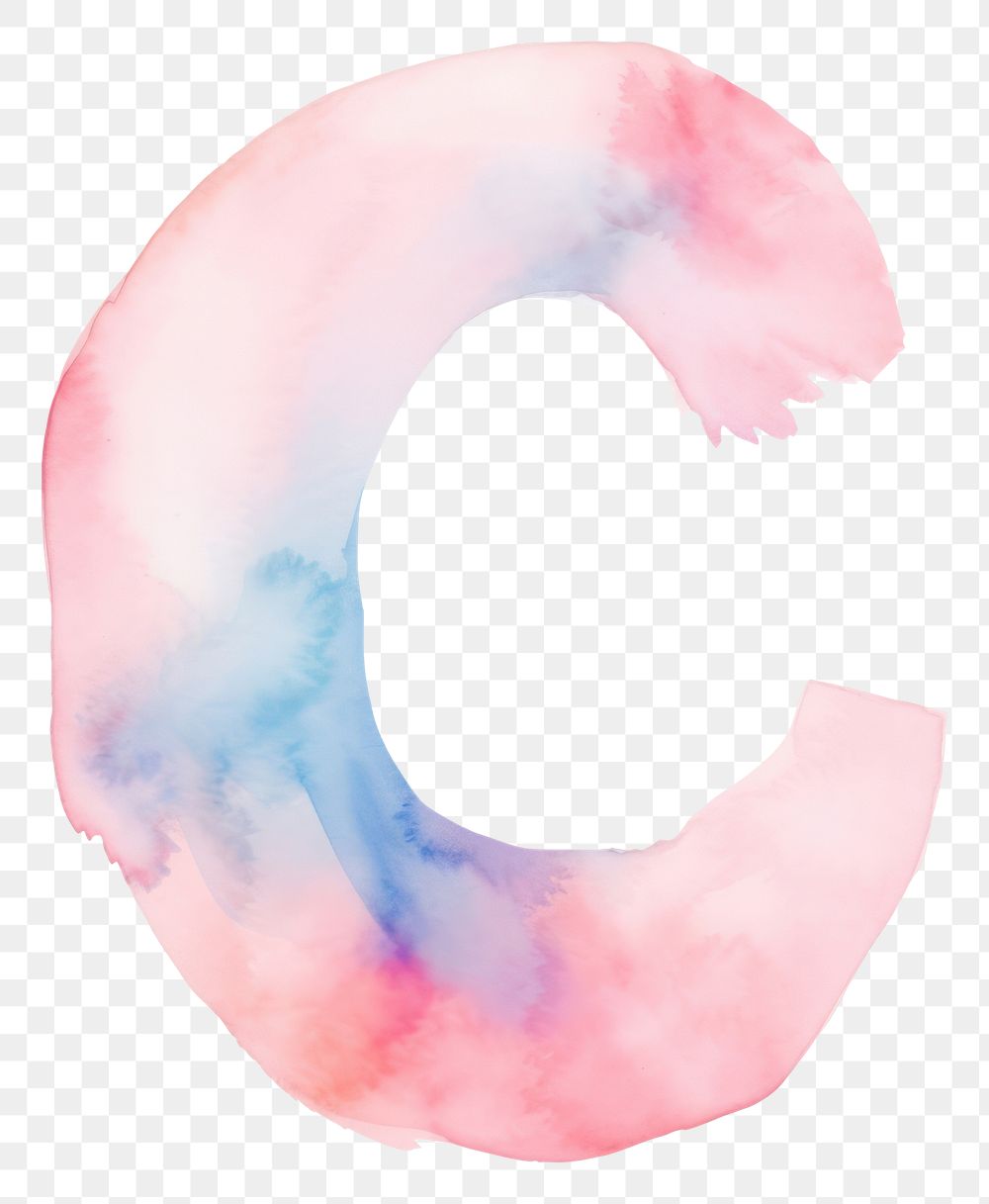 PNG  Watercolor illustration letter C text white background circle.