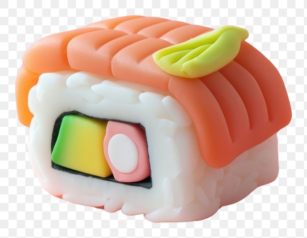 PNG Pastel polymer clay style of a sushi food rice dessert.