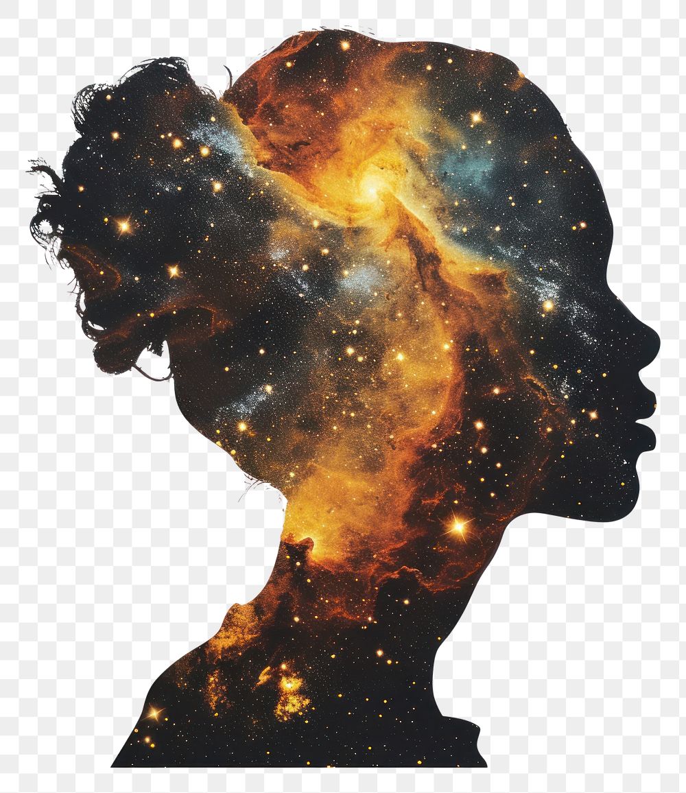 PNG Nebula in head Silhouette silhouette astronomy space.