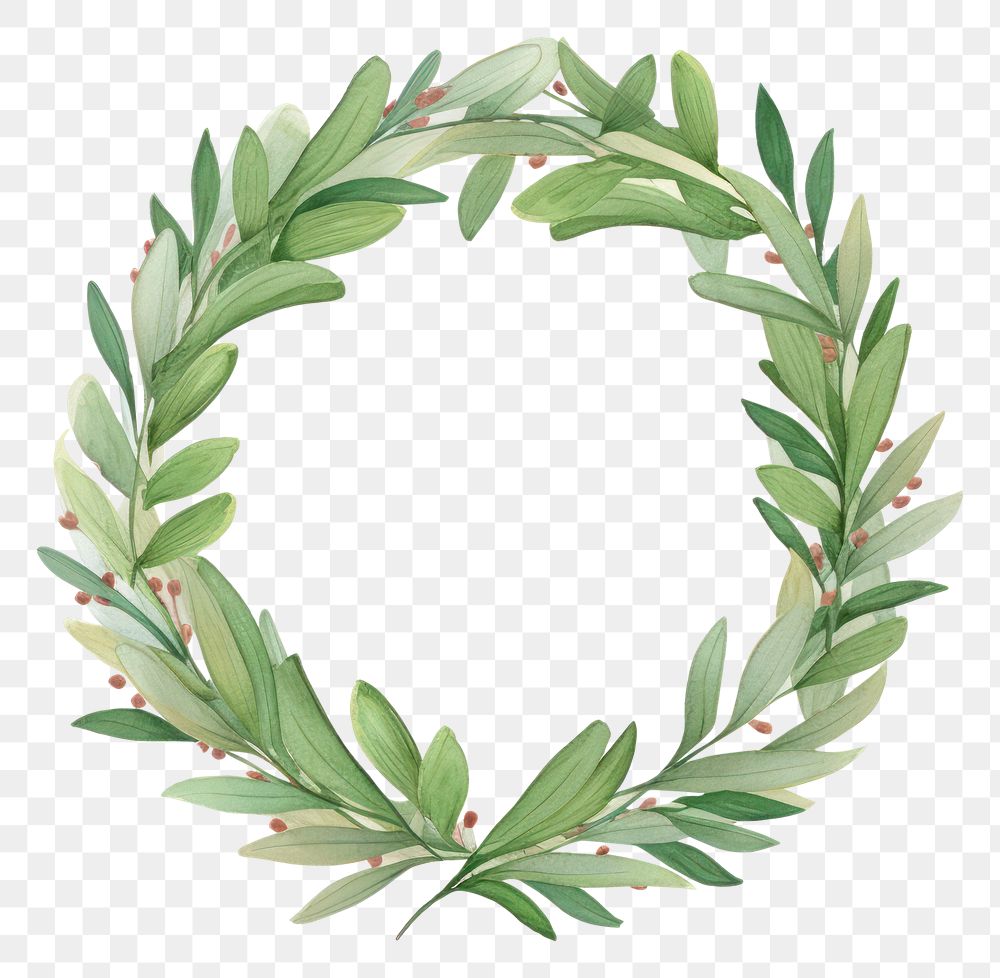 PNG A wreath plant leaf white background.