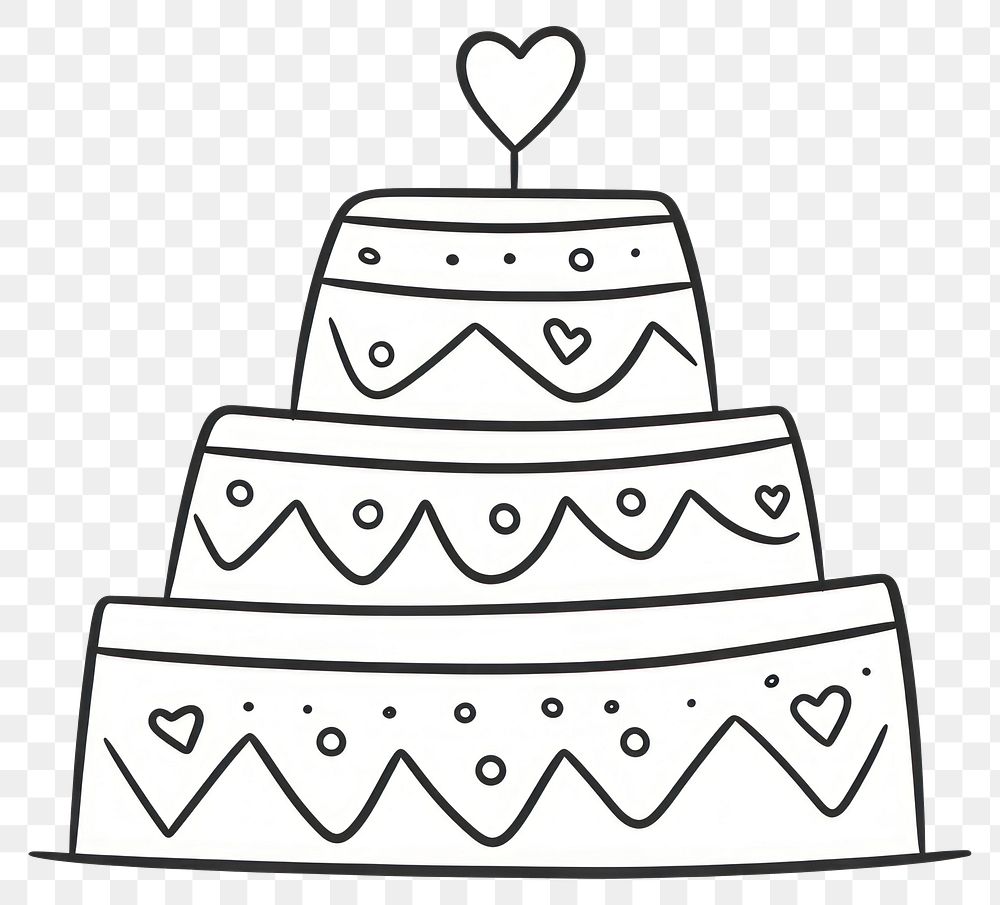 PNG Minimal illustration of a wedding cake dessert drawing doodle.