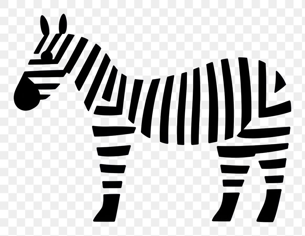 PNG Minimal illustration of a zebra wildlife drawing animal.