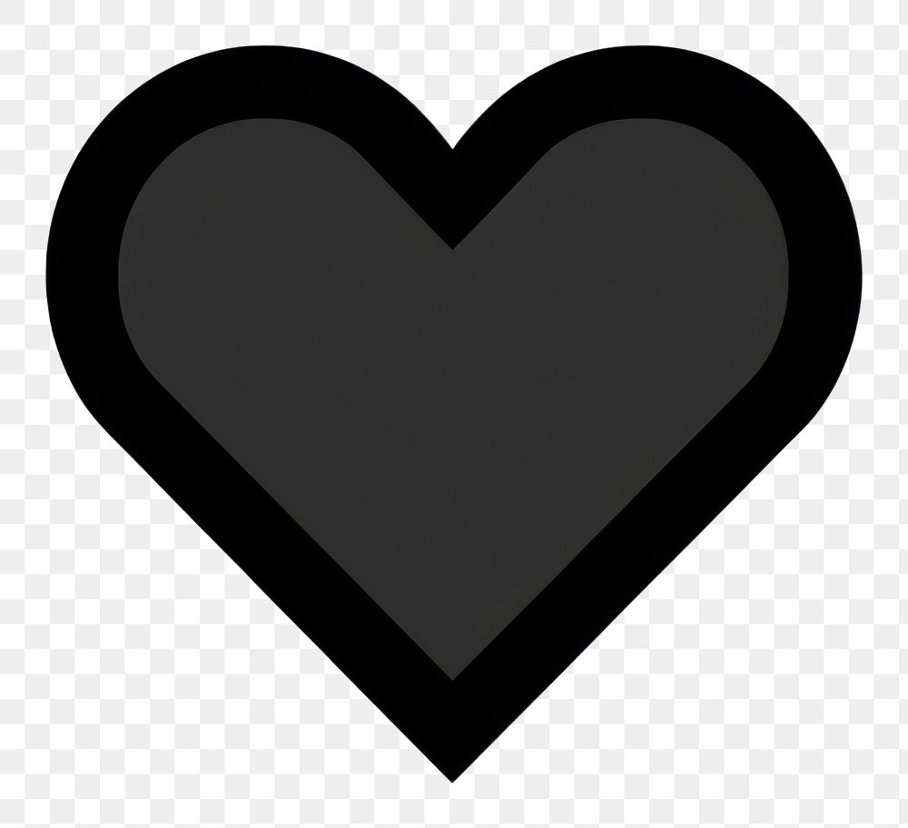 PNG Heart icon black line white background.