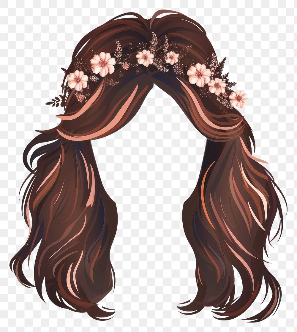 Crown flower brown hairstlye hairstyle white background accessories.