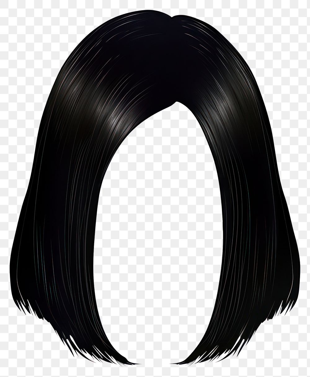 Black bob hair stlye hairstyle wig white background.