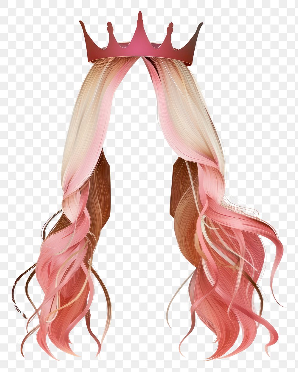 Blonde pink crown braid hairstyle white background celebration.