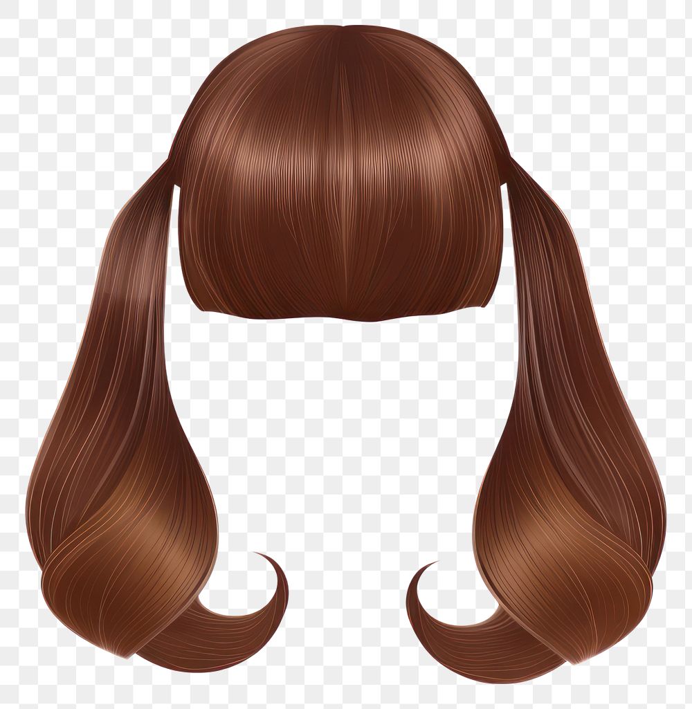 Brown pidtails hairstlye hairstyle wig white background.