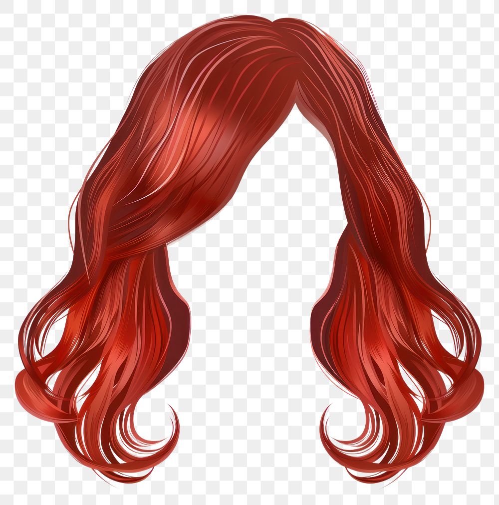 Wavy kid red hairstlye hairstyle wig white background.