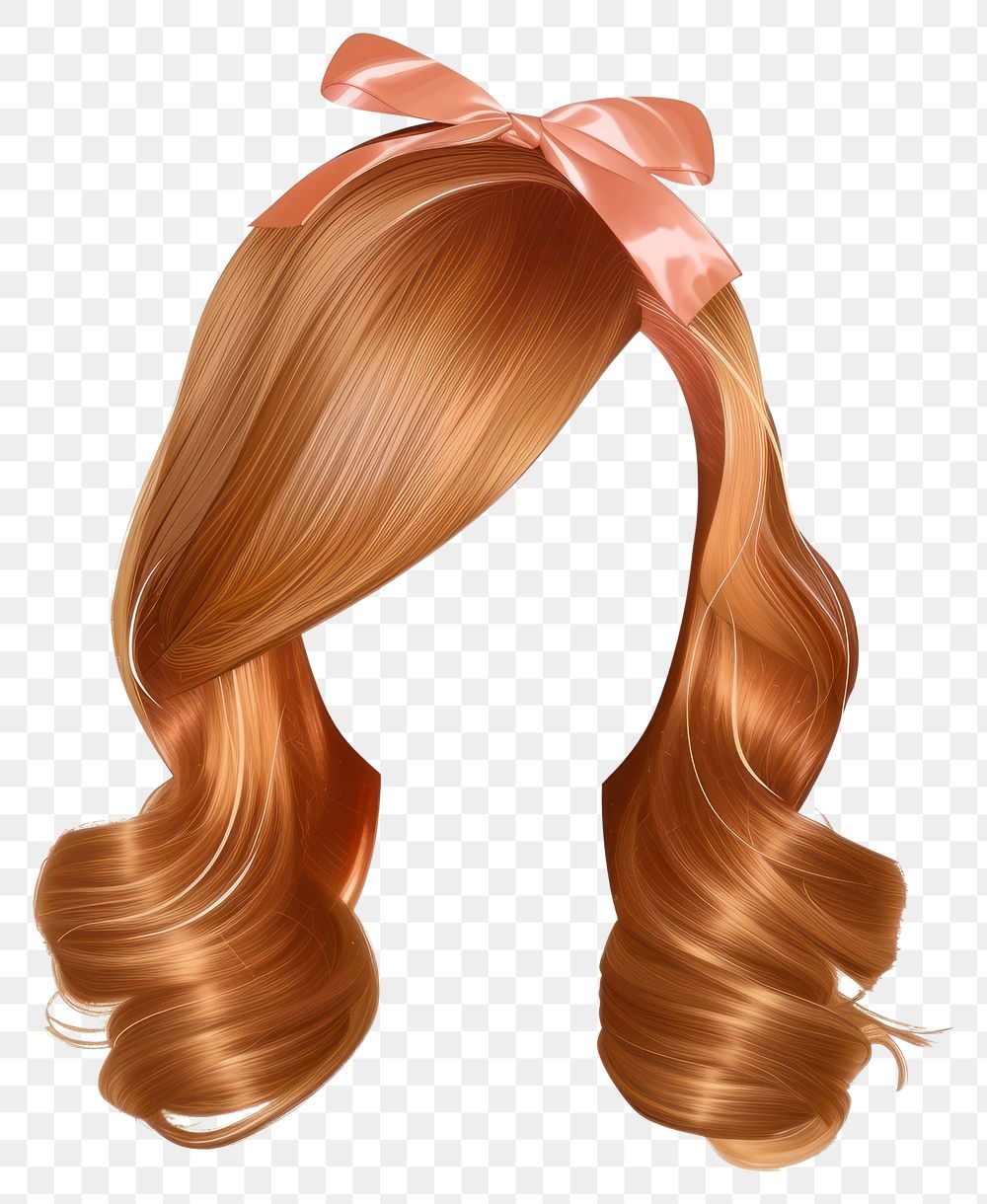 Bow on blonde hair hairstyle wig white background.