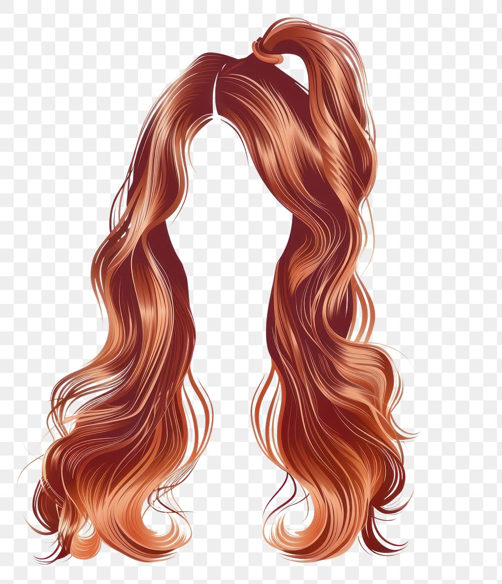 Long wavy ponytail hairstyle adult white background creativity.