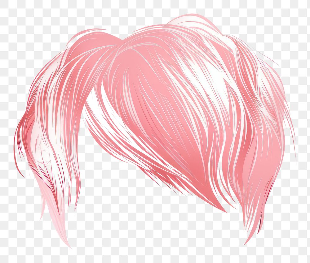 Pink pixie cut hairstyle drawing sketch adult.