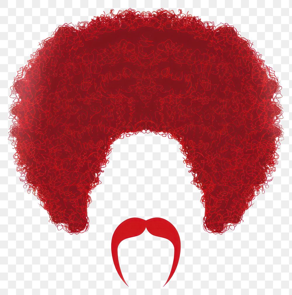Red man afro hairstyle portrait face.