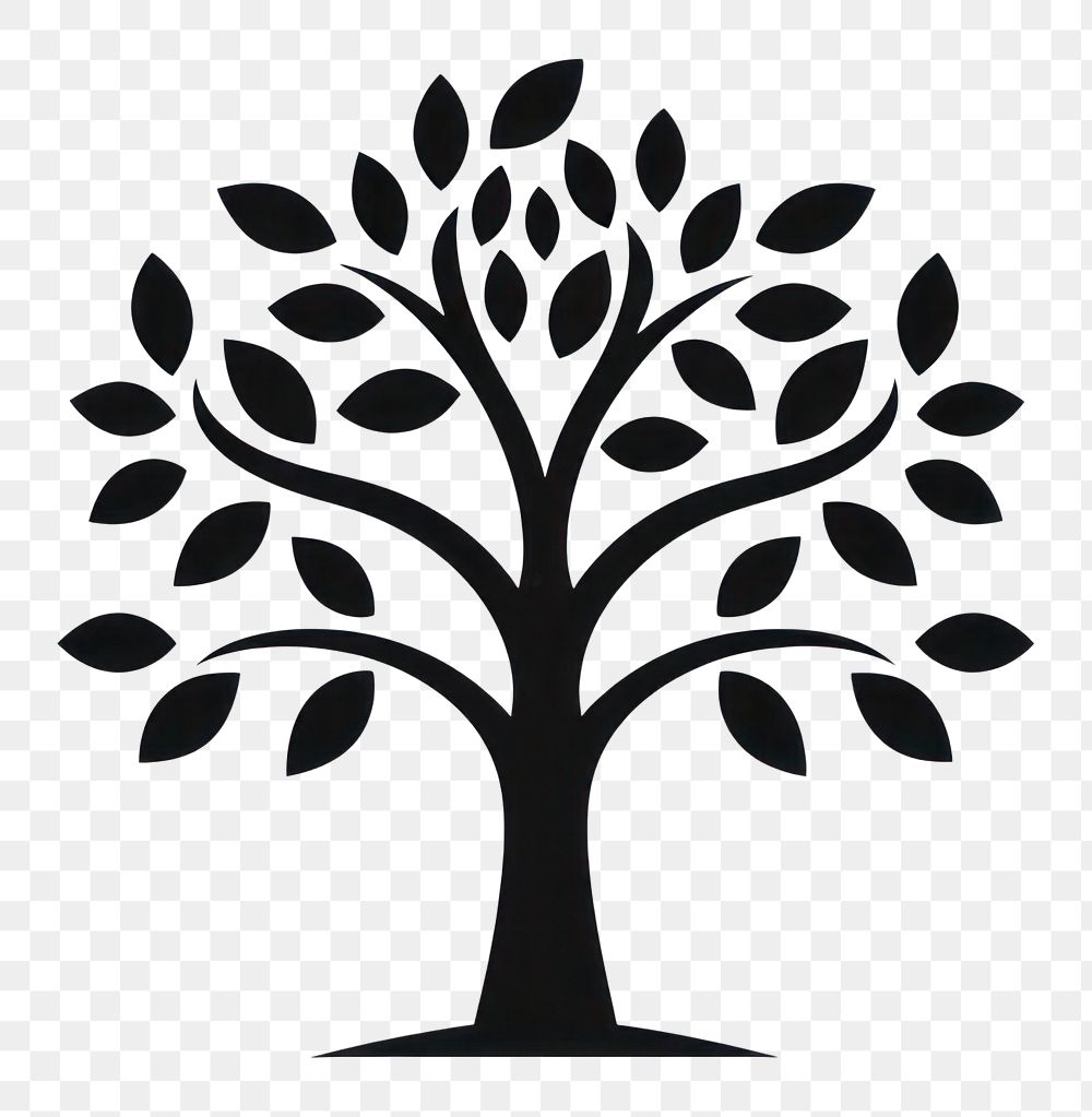 PNG Fruit tree logo icon silhouette drawing illustrated