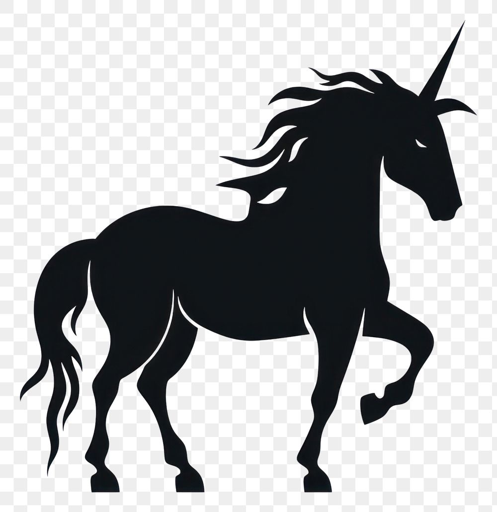 PNG Full body unicorn logo icon silhouette animal mammal.