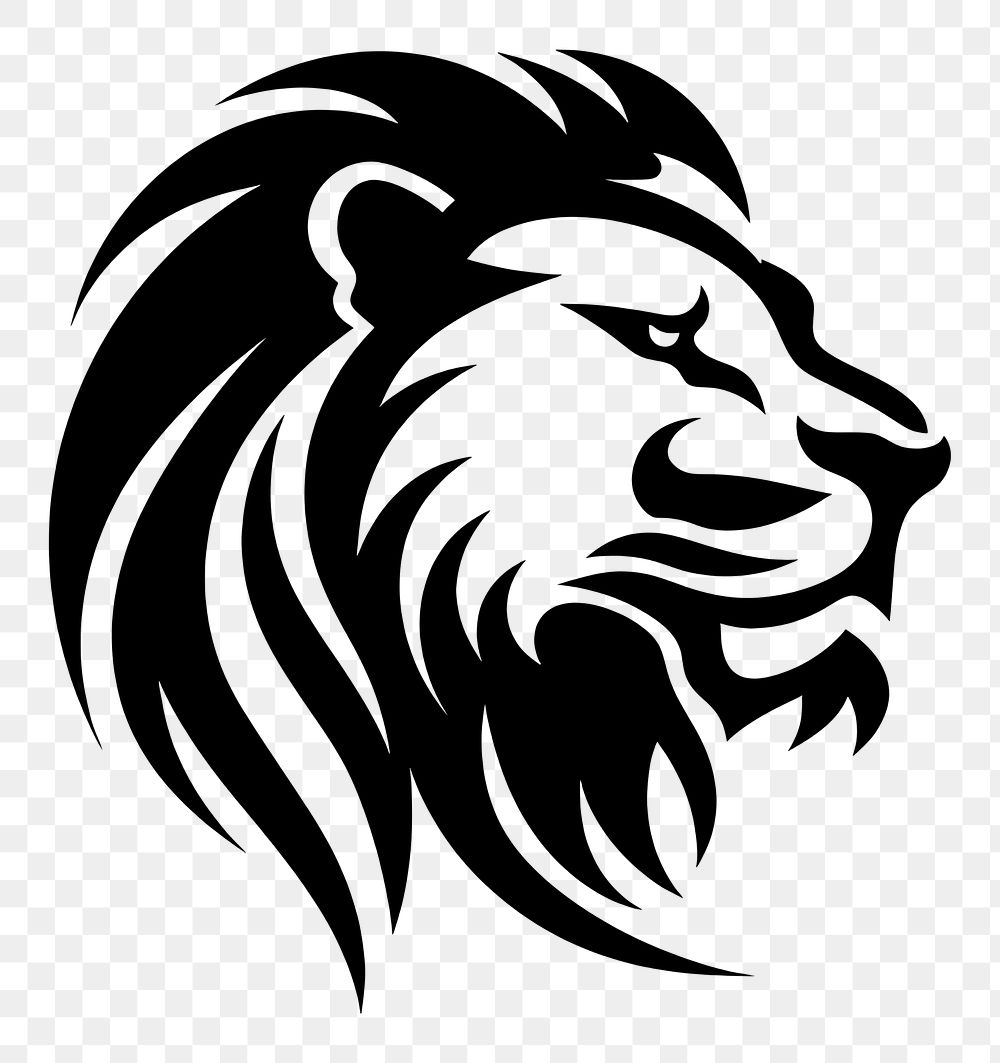 PNG Lion logo icon mammal black creativity.