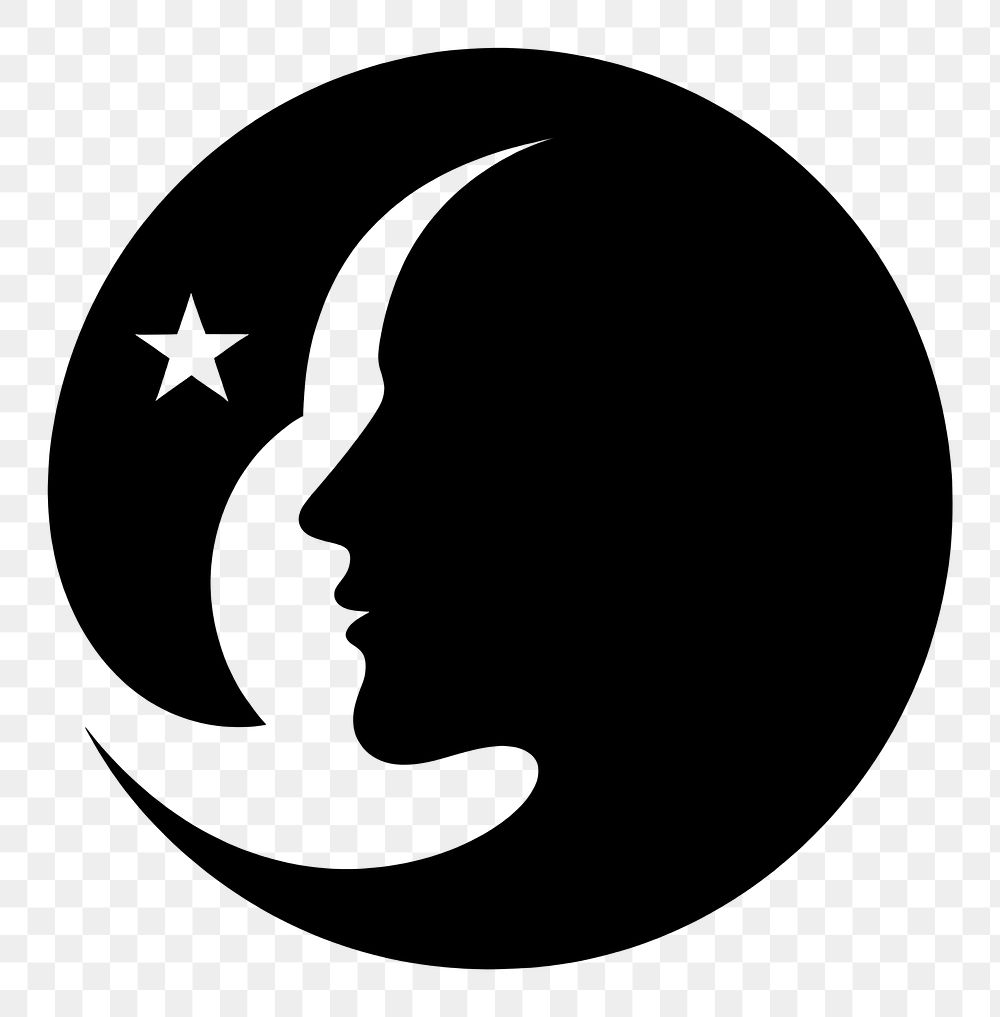 PNG Moon logo icon silhouette astronomy night.
