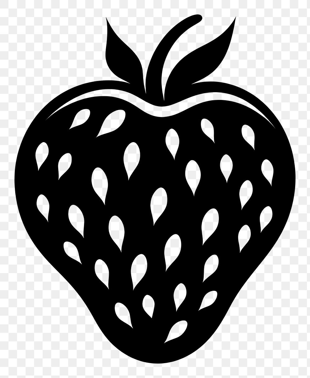 PNG Strawberry fruit logo icon black plant food