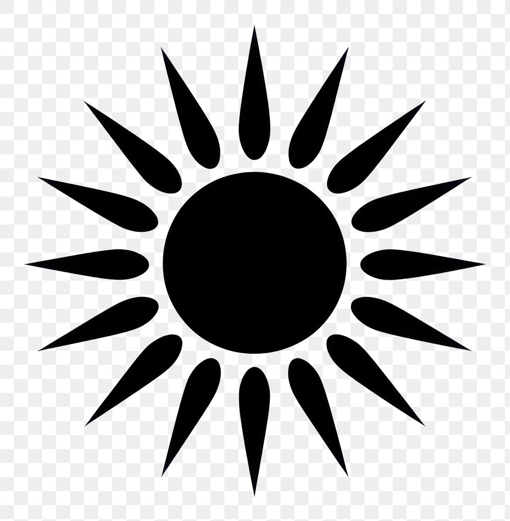 PNG Sun logo icon Simple symbol white monochrome
