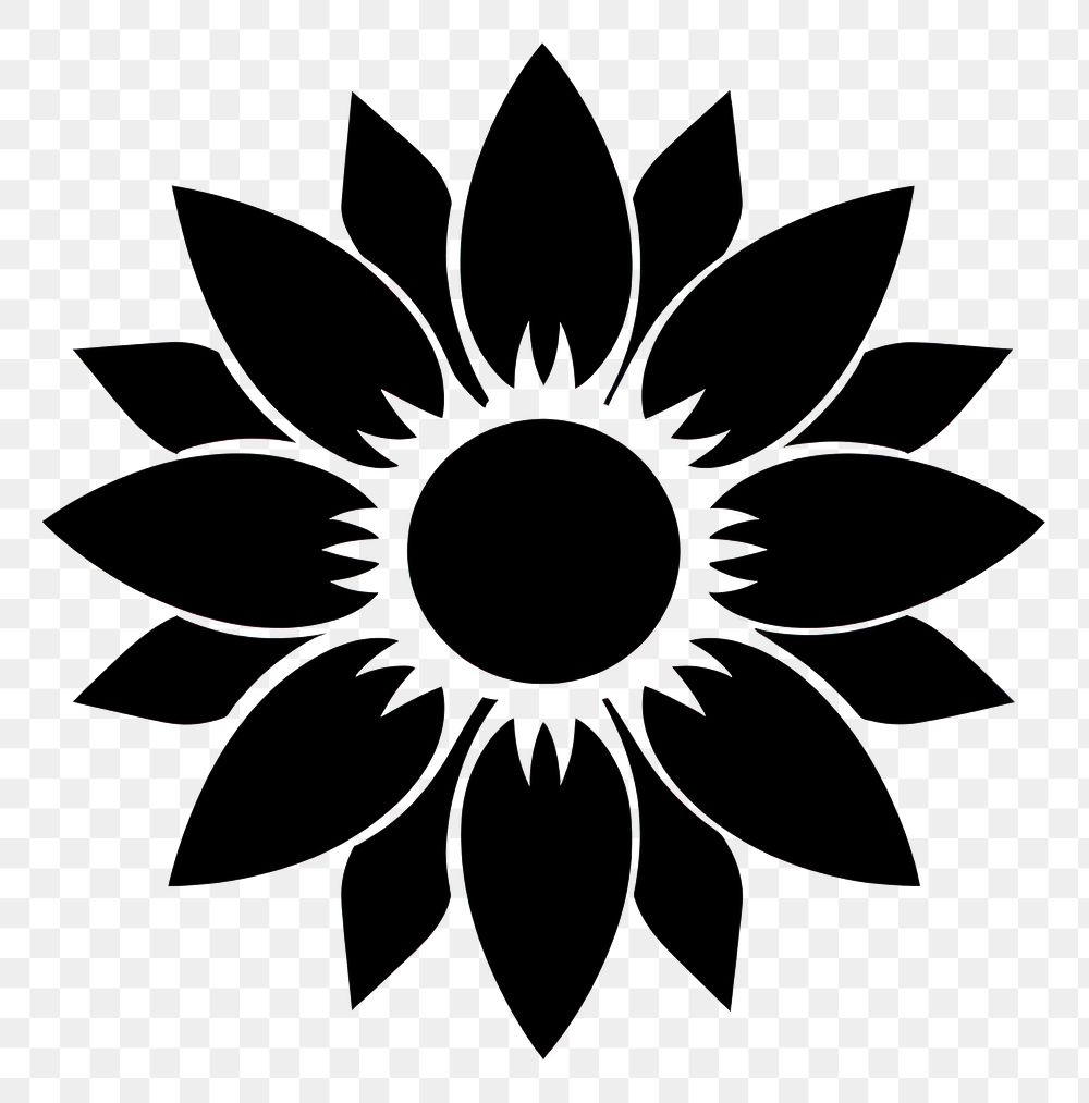 PNG Sunflower logo icon symbol white black.