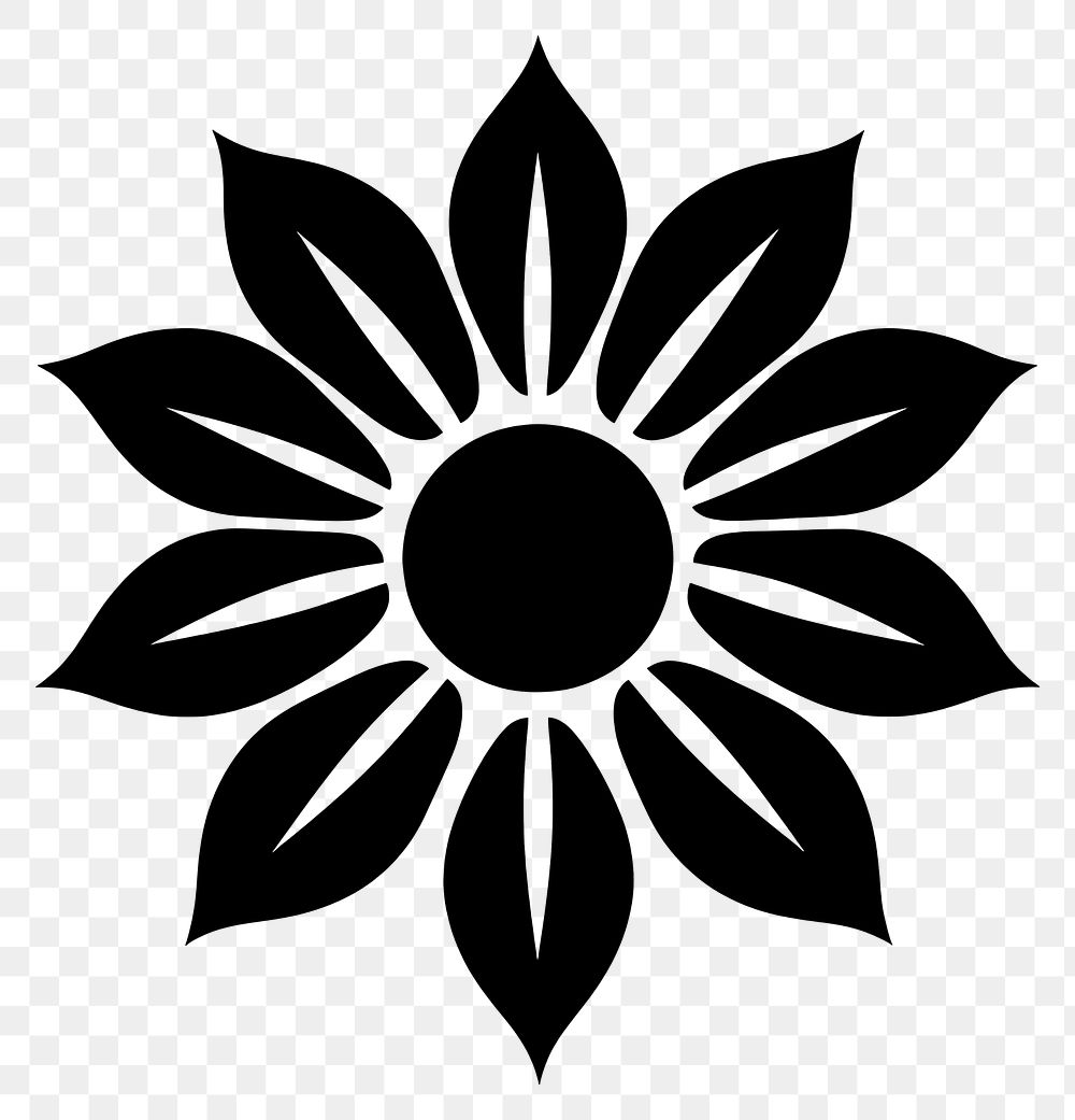 PNG Sunflower logo icon black white inflorescence.