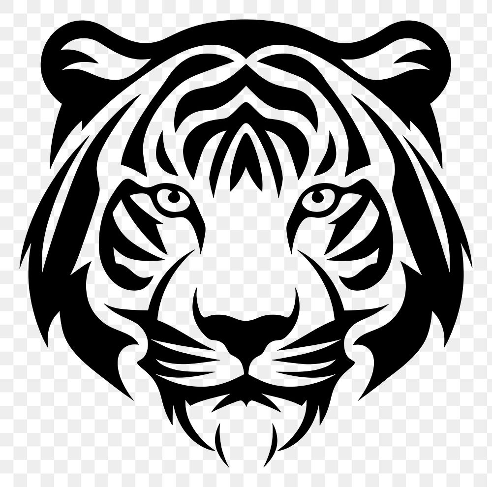 PNG Tiger icon logo animal white.