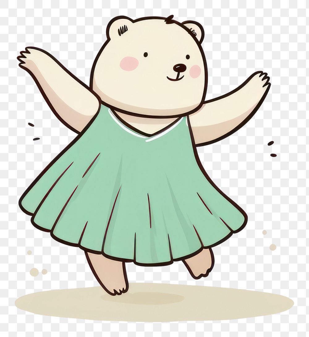 PNG Bear ballet skirt dancing cartoon cute representation.