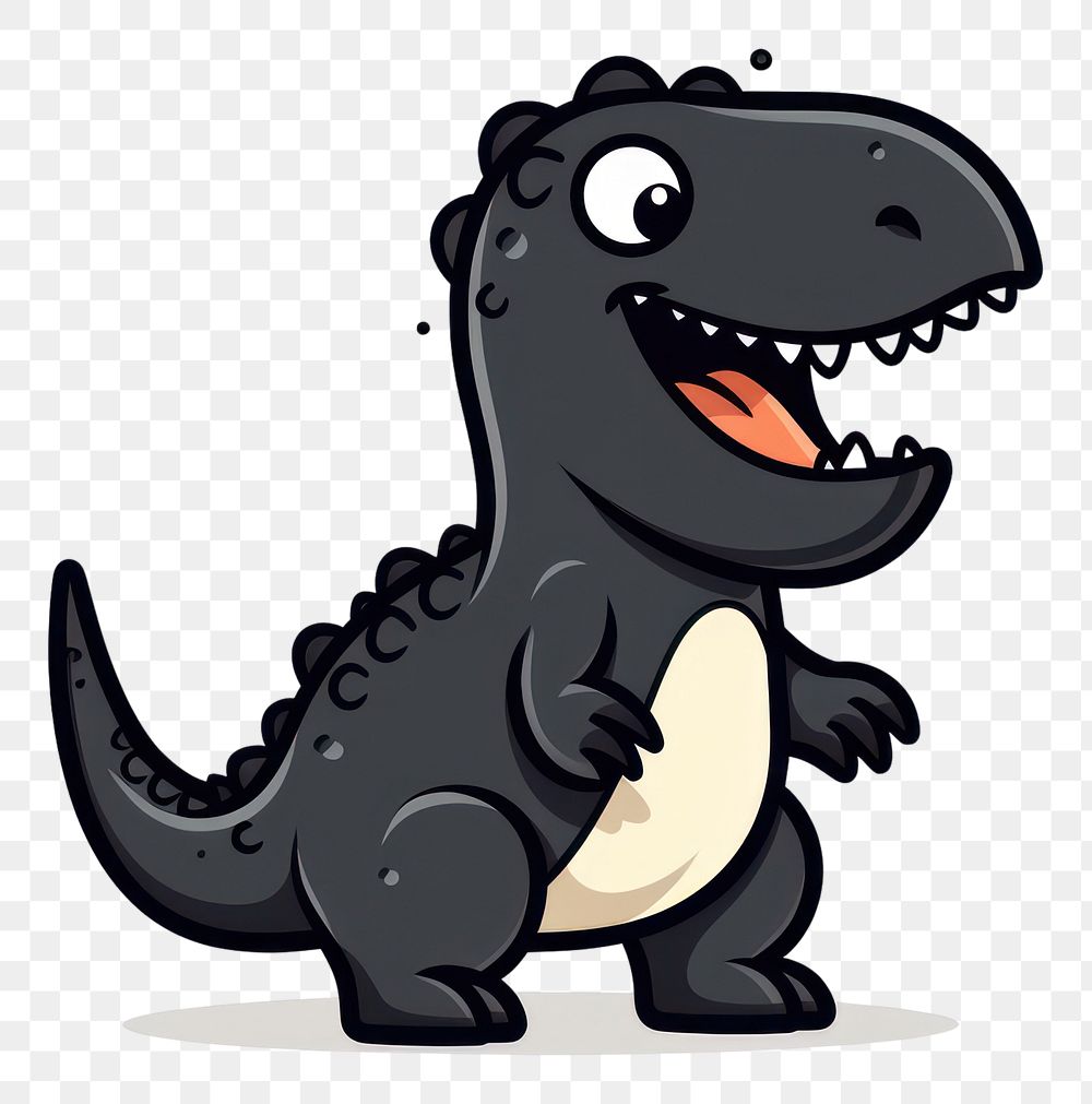 PNG Black dinosaur cartoon animal representation.