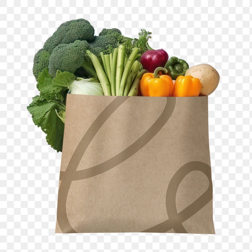 PNG delivery grocery shopping bag, transparent background