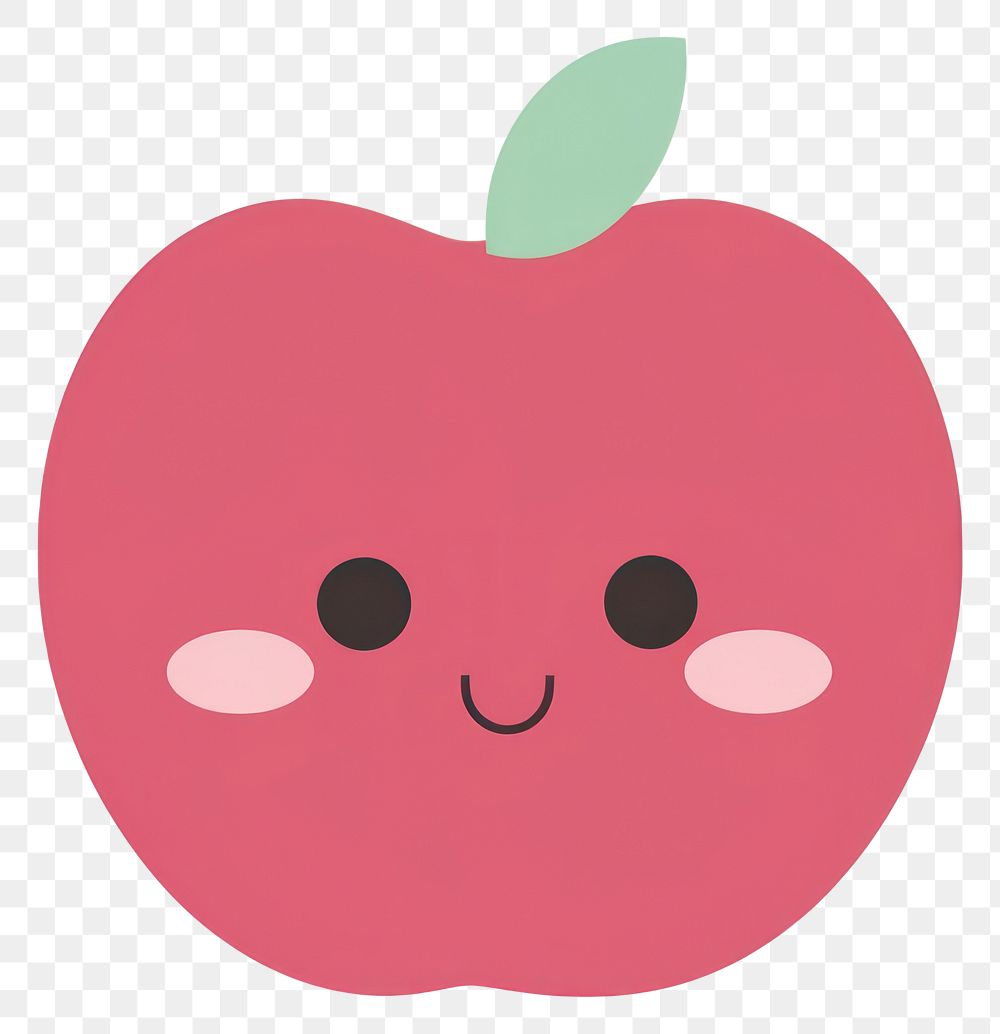 PNG Apple face cute anthropomorphic.