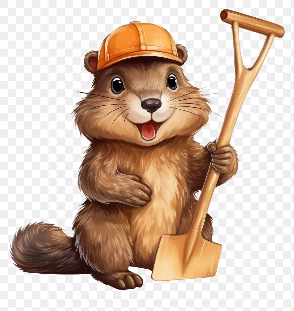 PNG Beaver character carpenter concept cartoon rodent mammal.